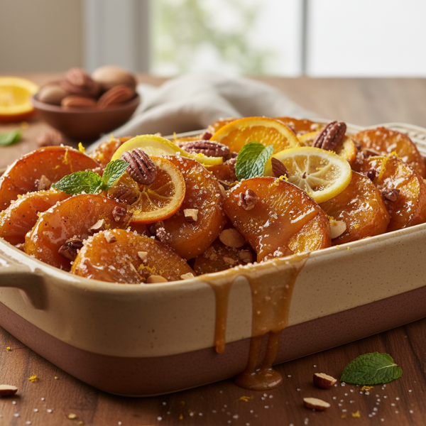 Citrus-Infused Praline-Glazed Yams recipe