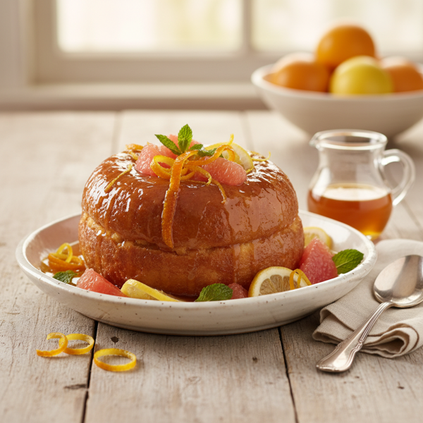 Citrus-Infused Rum Baba recipe