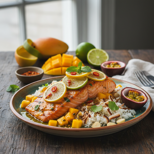Citrus-Infused Salmon with Tropical Mango Glaze recipe