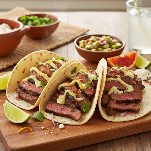 Citrus-Infused Skirt Steak Tacos recipe