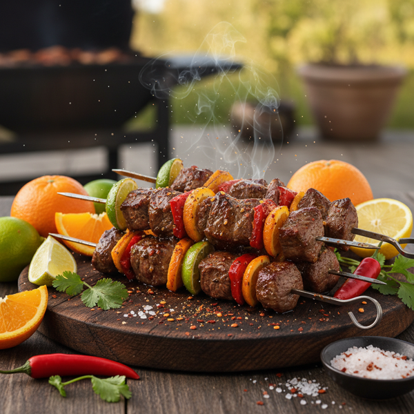 Citrus-Infused Spicy Beef Skewers recipe
