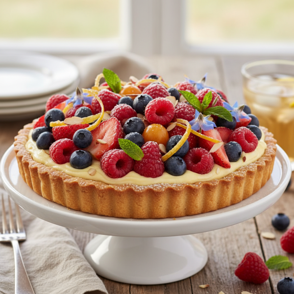Citrus-Infused Summer Berry Almond Tart recipe