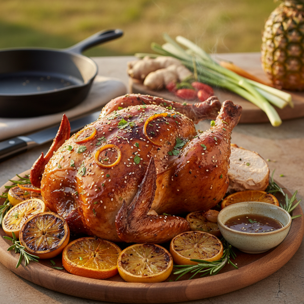 Citrus-Infused Teriyaki Rotisserie Chicken recipe