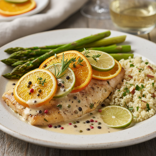 Citrus-Infused Tilapia with Peppercorn Sauce recipe