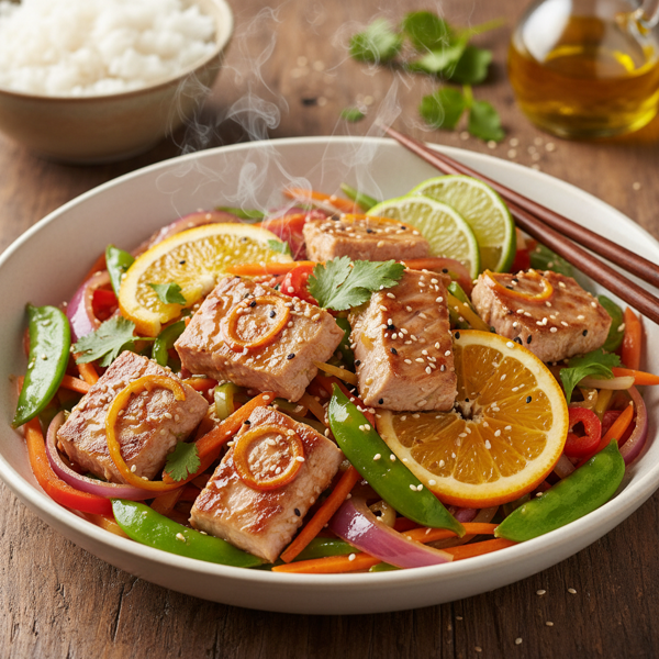 Citrus-Infused Tuna and Vegetable Stir-Fry recipe