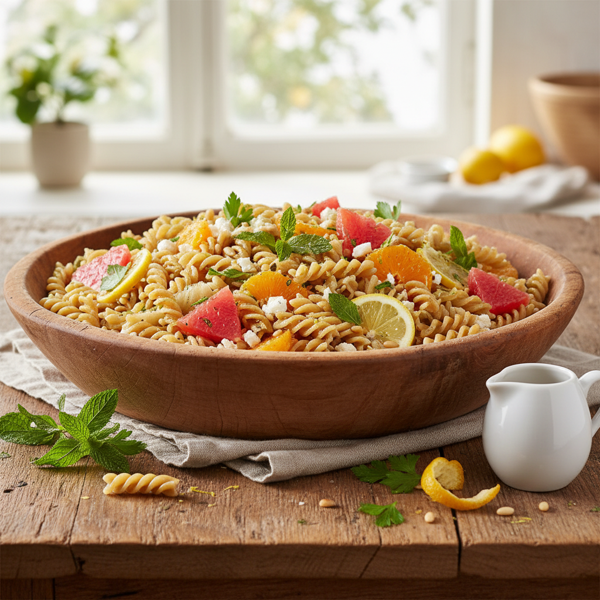 Citrus-Infused Whole Wheat Pasta Salad recipe