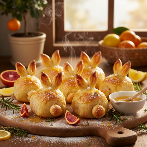Citrus-Scented Bunny Bread Rolls recipe
