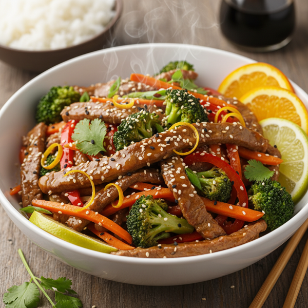 Citrus-Sesame Beef Stir-Fry Delight recipe
