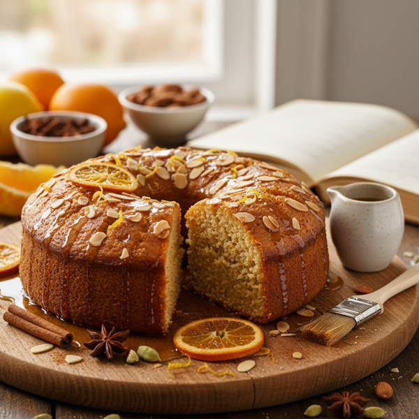 Citrus-Spiced Almond Cake with Soaked Syrup recipe