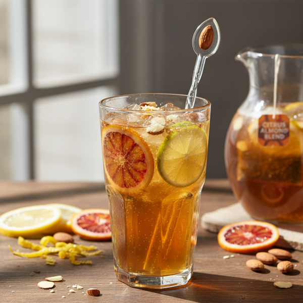 Citrus Almond Sparkling Iced Tea recipe