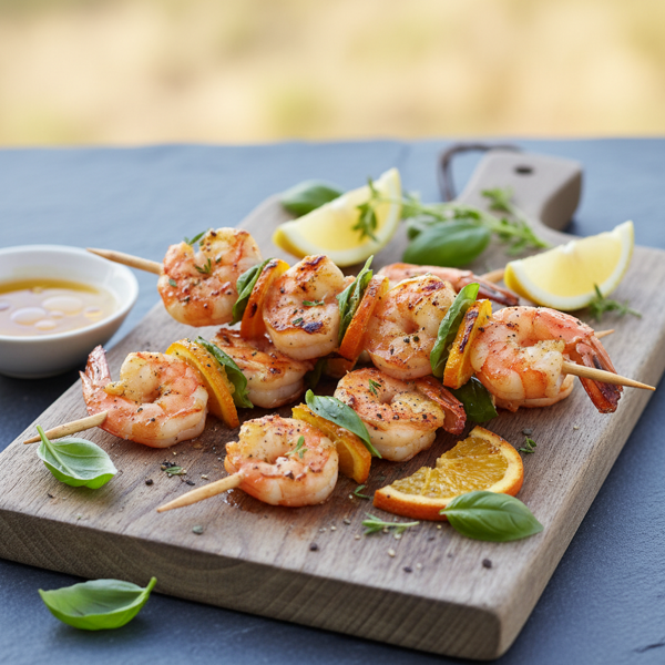 Citrus Basil Grilled Shrimp Skewers recipe