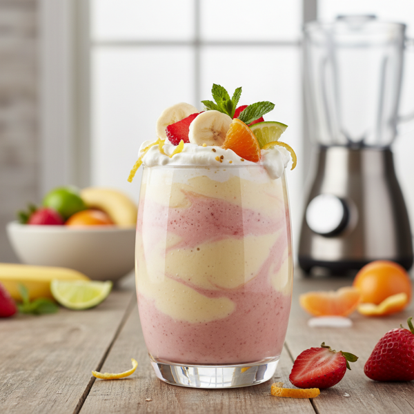 Citrus Bliss Banana Strawberry Smoothie recipe
