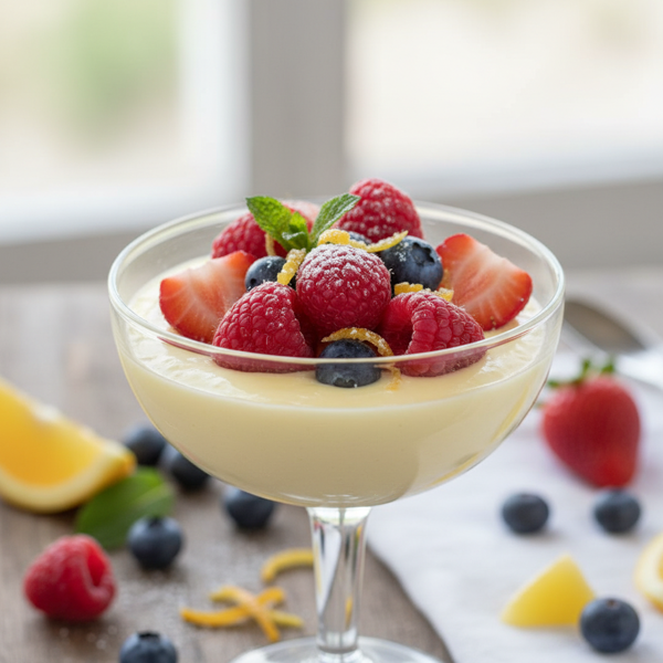 Citrus Bliss Posset with Fresh Berries recipe