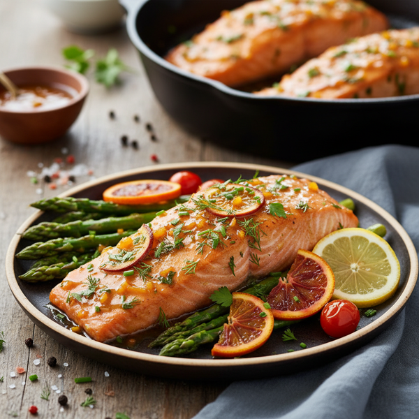 Citrus Bourbon Glazed Salmon with Fresh Herbs recipe