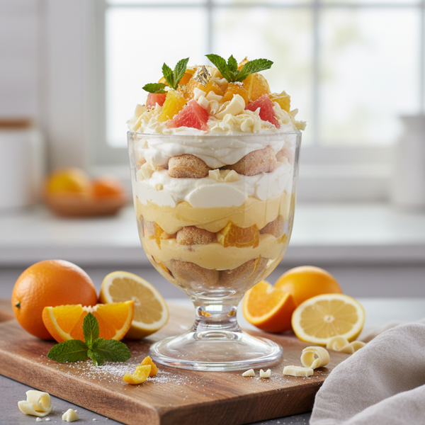 Citrus Delight White Chocolate Trifles recipe