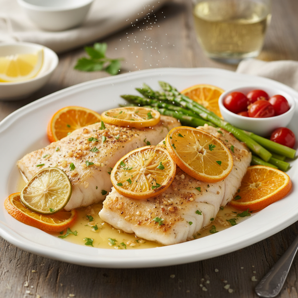 Citrus Garlic Broiled Flounder recipe