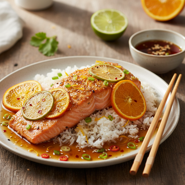 Citrus Glazed Salmon with Ponzu Sauce recipe