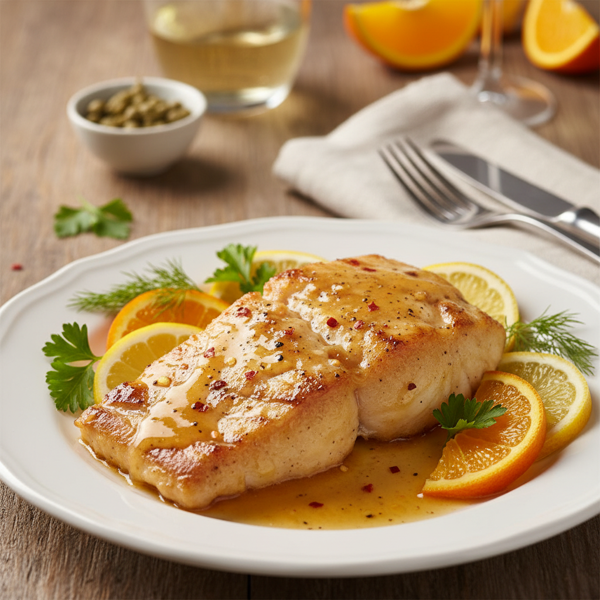 Citrus Glazed Worcestershire Broiled Halibut recipe