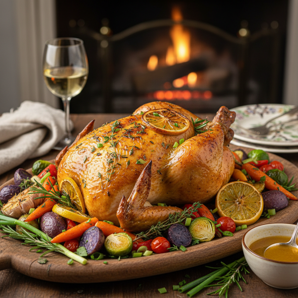 Citrus Herb Roasted Chicken with Tender Vegetables recipe