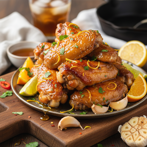 Citrus Honey Garlic Chicken Wings recipe