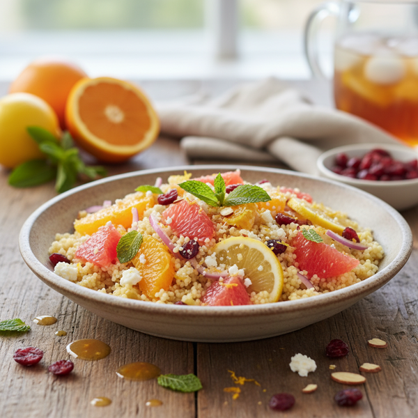 Citrus Infusion Couscous Salad with Cranberries recipe