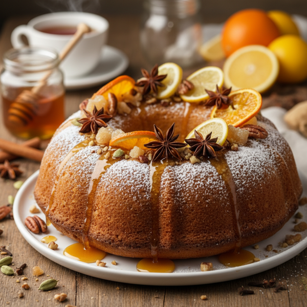 Citrus Spice Honey Cake Delight recipe