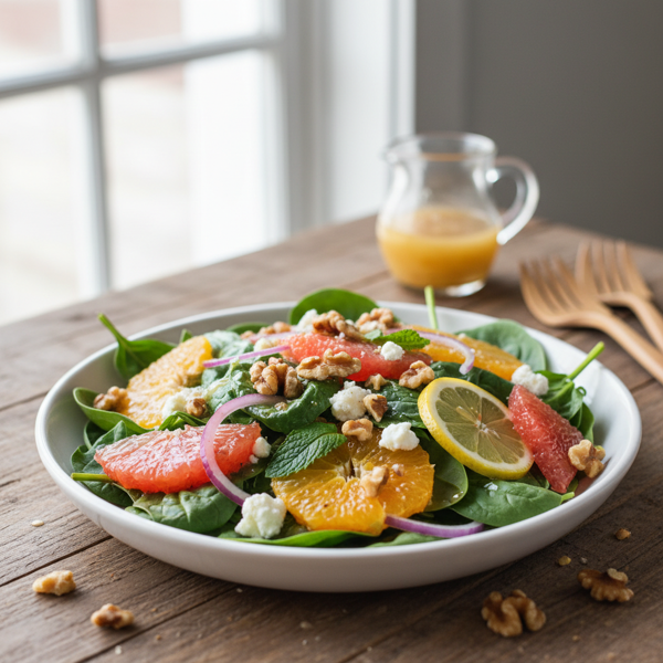 Citrus Spinach Walnut Salad recipe