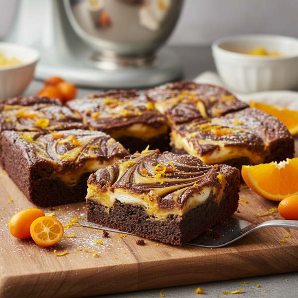 Citrus Swirl Tiger Brownies recipe