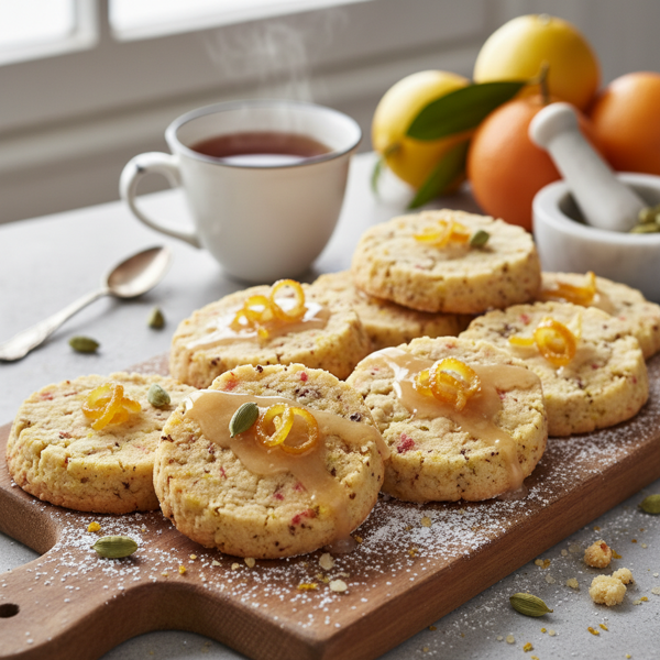 Citrus & Cardamom Shortbread Cookies recipe