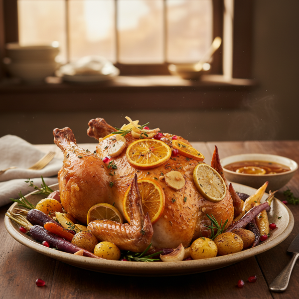 Citrus and Ginger-Scented Sephardic Roast Chicken recipe