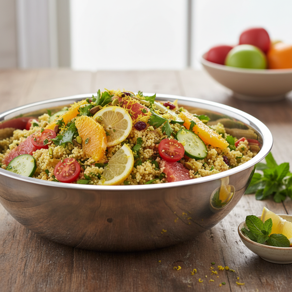 Citrusy Couscous Tabbouleh Salad recipe
