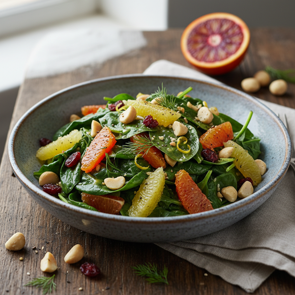 Citrusy Spinach and Macadamia Delight recipe