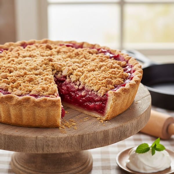 Classic Amish Rhubarb Crumb Pie recipe