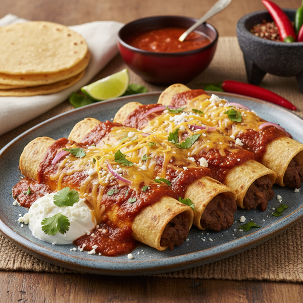 Classic Beef Enchiladas with Homemade Sauce recipe