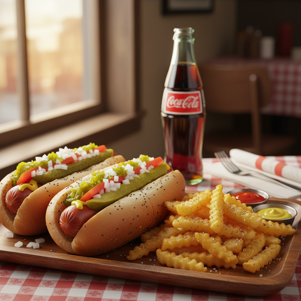 Classic Chicago Hot Dogs with Crispy Idaho Fries recipe