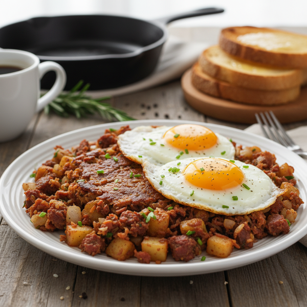 Classic Corned Beef Hash with Fried Eggs recipe