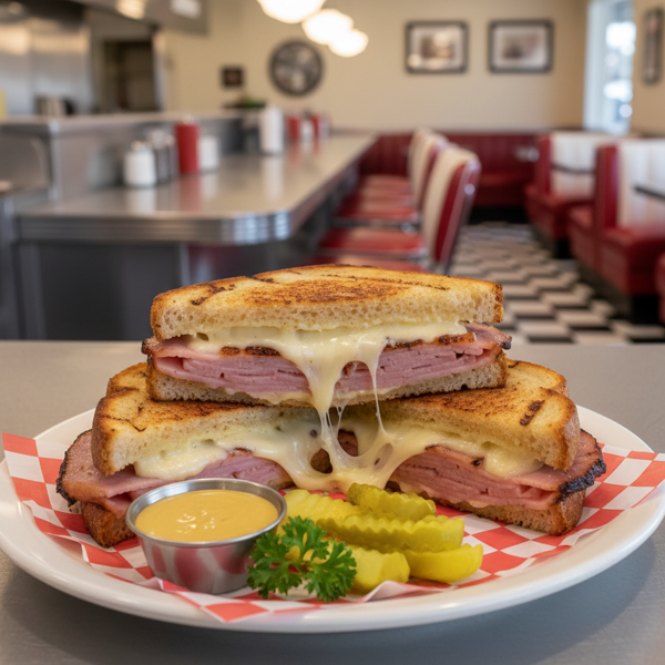 Classic Diner-Style Grilled Ham & Swiss Sandwich recipe