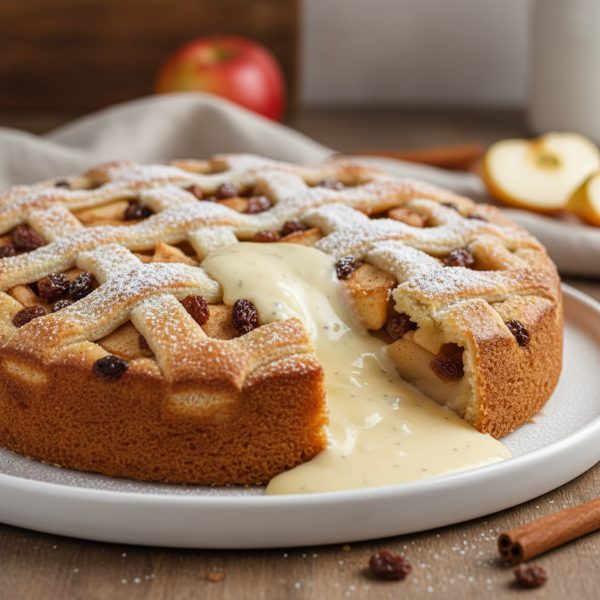 Classic Dutch Apple Cake with Decadent Vanilla Sauce recipe