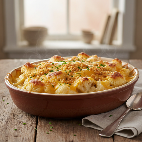 Classic English Cheddar Cauliflower Bake recipe