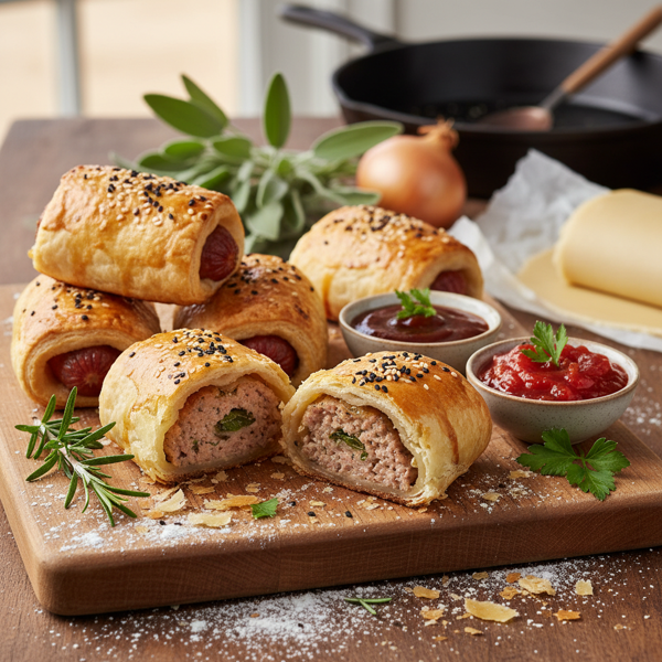 Classic English Pork Sausage Rolls recipe