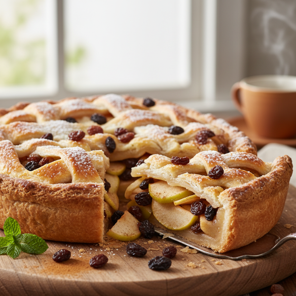 Classic French Apple Raisin Pie recipe