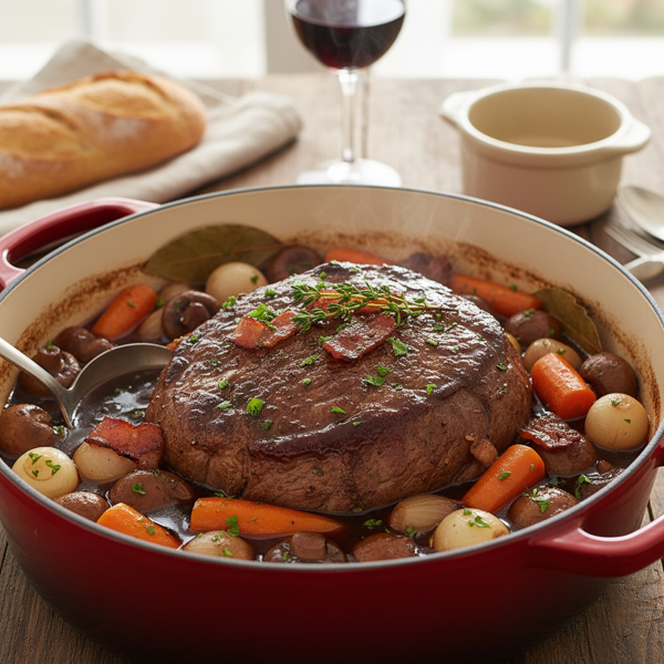 Classic French Pot Roast au Vin recipe