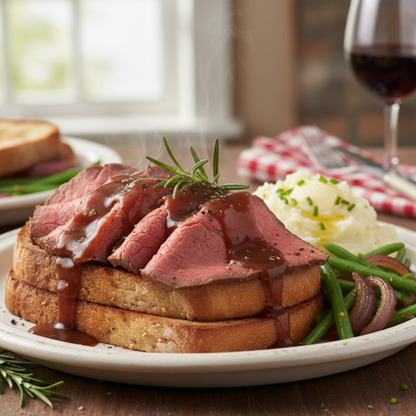 Classic Hot Open-Faced Roast Beef Delight recipe