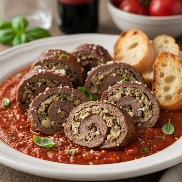 Classic Italian Beef Braciole with Garlic and Romano recipe