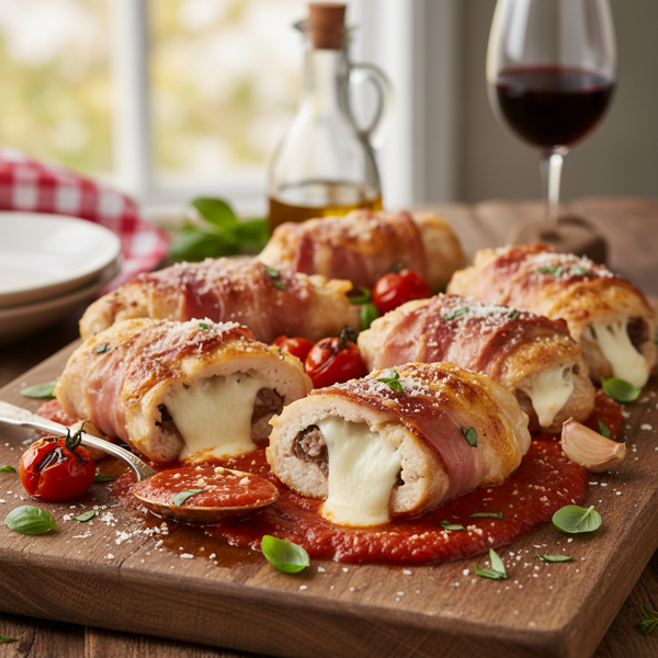 Classic Italian Cheesy Chicken Roll-Ups recipe