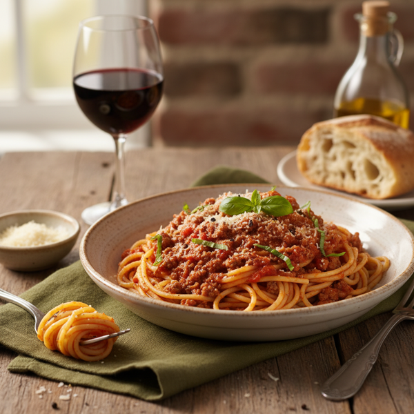 Classic Italian Meat Sauce Spaghetti recipe