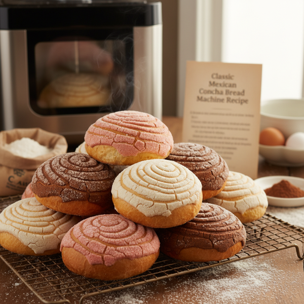 Classic Mexican Concha Bread Machine Recipe recipe