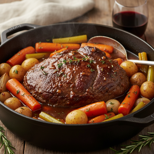 Classic Oven-Braised Pot Roast with Hearty Vegetables recipe