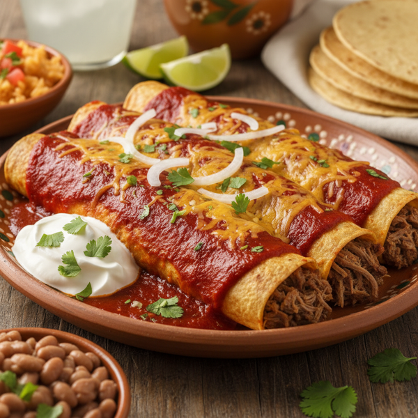Classic Red Chili Enchiladas recipe