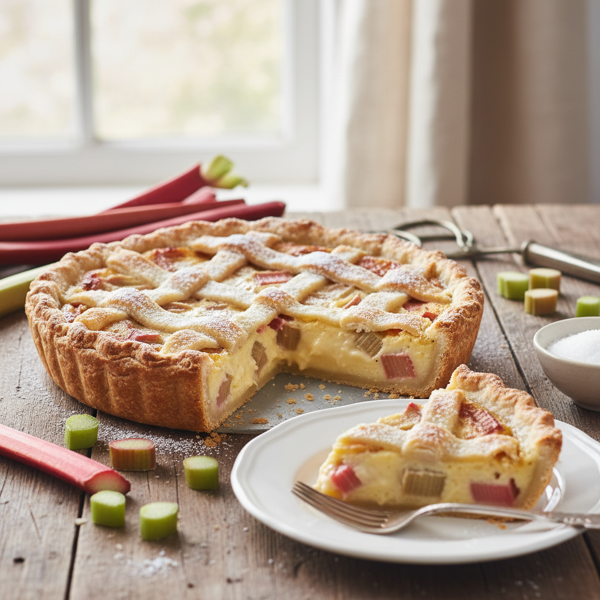 Classic Rhubarb Custard Delight Pie recipe
